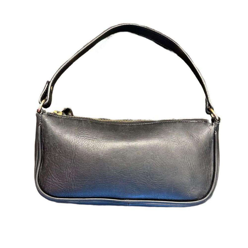 BY FAR Rachel Black Leather Shoulder Bag Y2K ‘90s